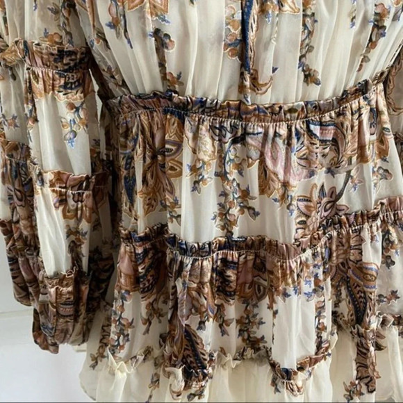 Zimmermann • Ladybeetle Silk Blend Ruffle Tiered Blouse Rare - Picture 4 of 9